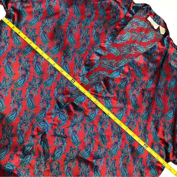 Vintage 90s Victoria’s Secret Gold Label Red Paisley Short Robe One Size Kimono - Picture 6 of 10